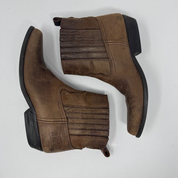 Joe Sanchez Brown Leather Ankle Cowboy Boots EU 37 - Picture 4 of 8